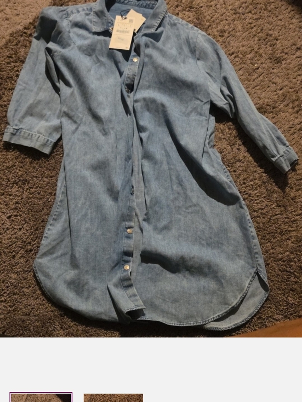 Zara Light Blue Denim Shirt Dress
